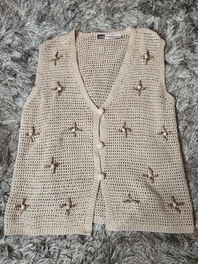Vintage Lucia Beaded Crochet Vest